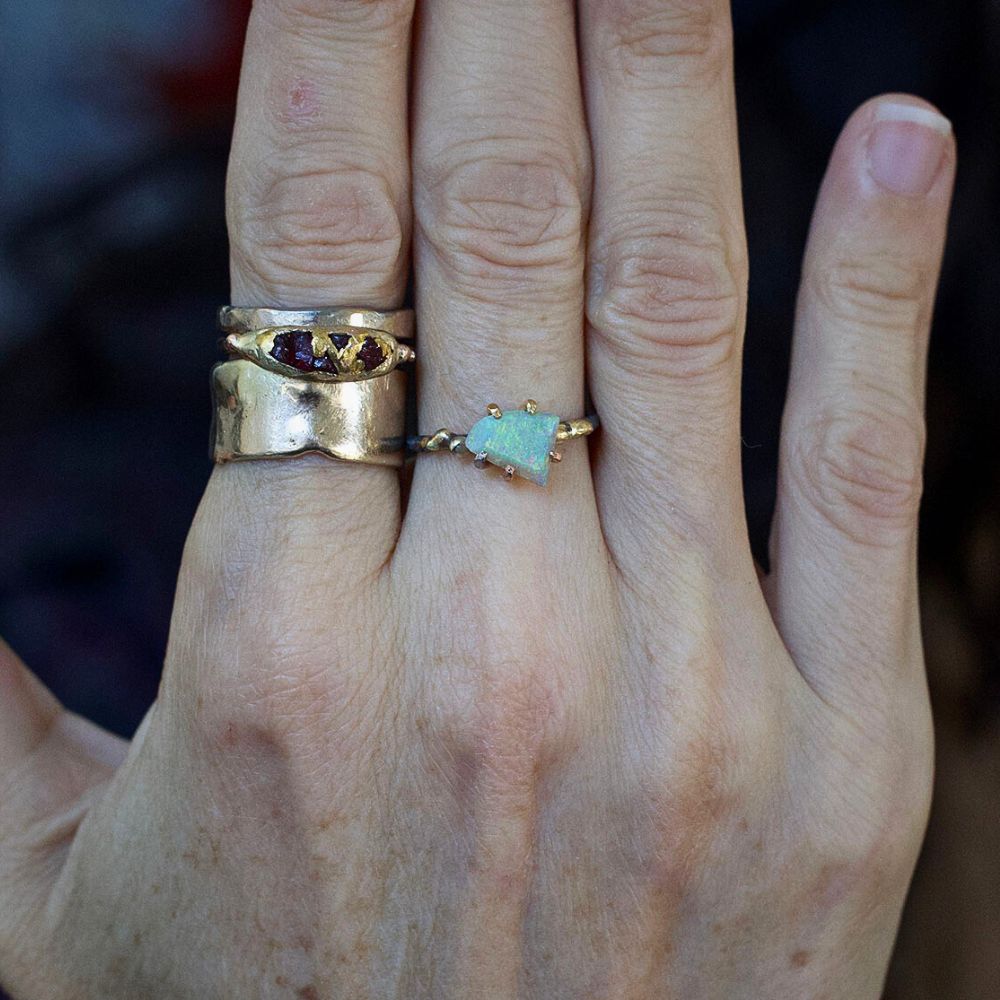 Australian Exceptional Opal Small Stone Ring