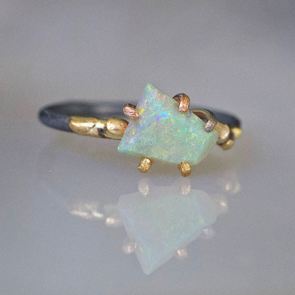 Australian Exceptional Opal Small Stone Ring