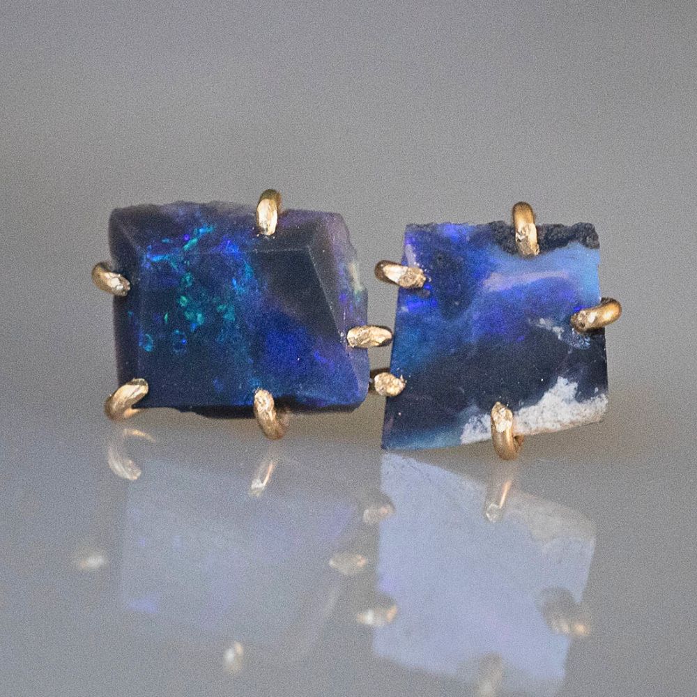 Australian Dark Opal Medium Stone Studs