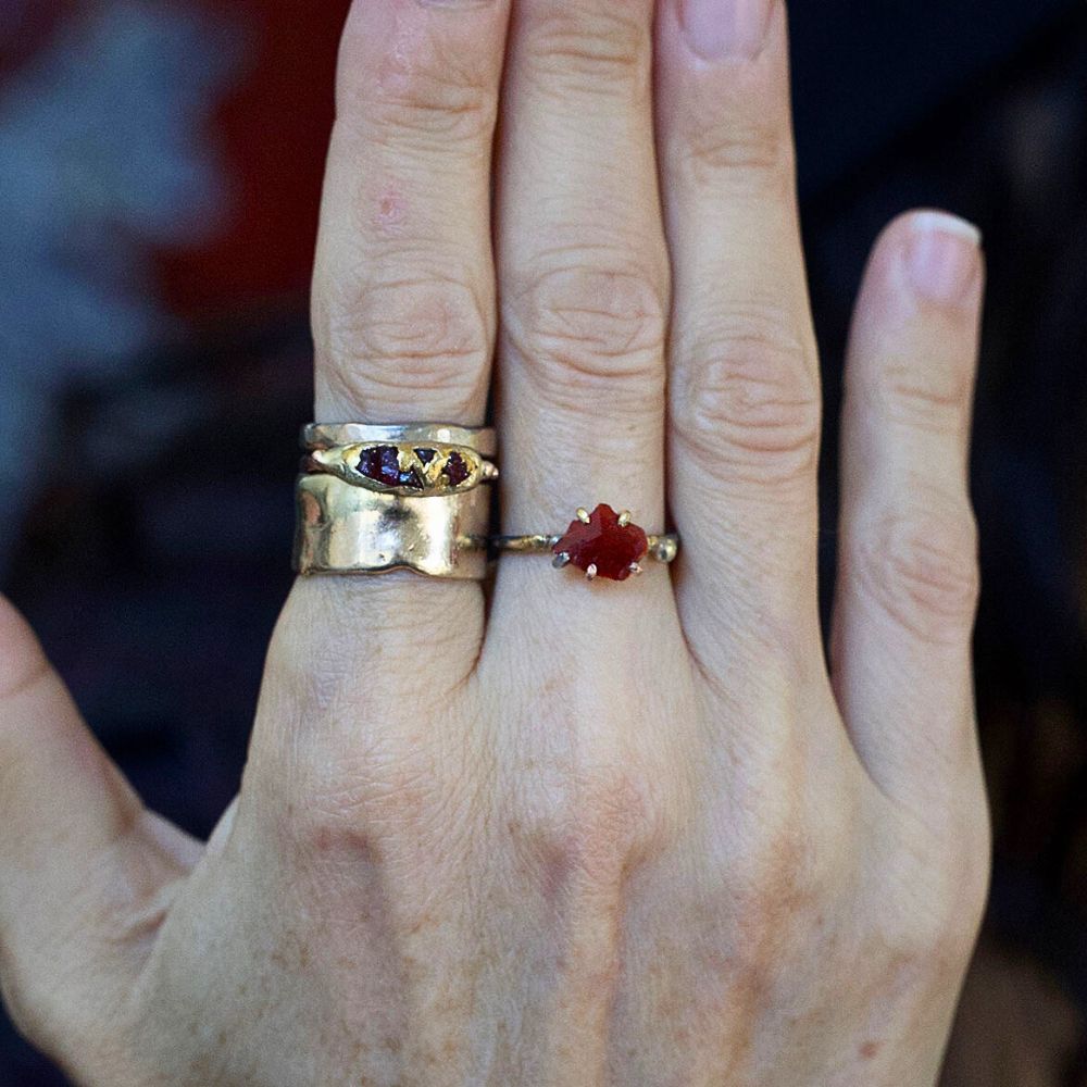 Mexican Fire Opal Small Stone Ring