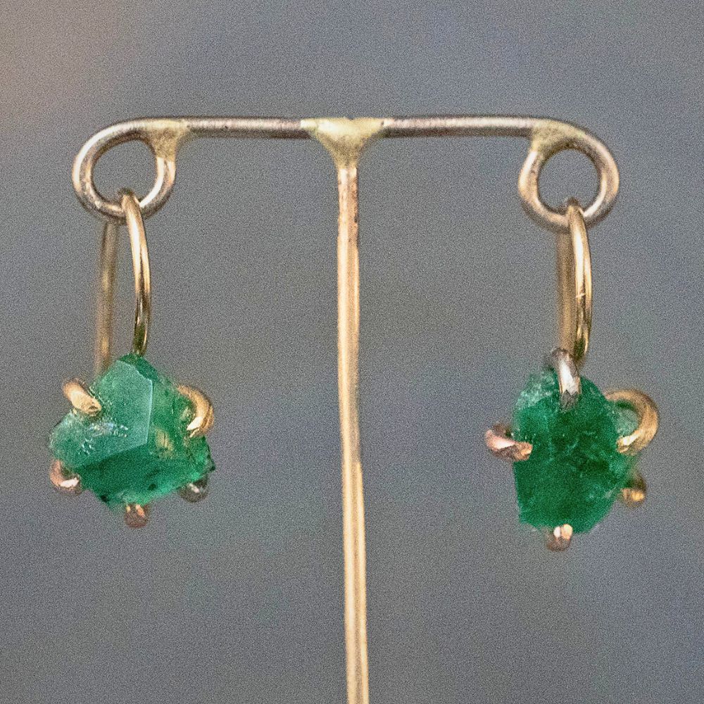 Zambian Emerald Hook Earrings