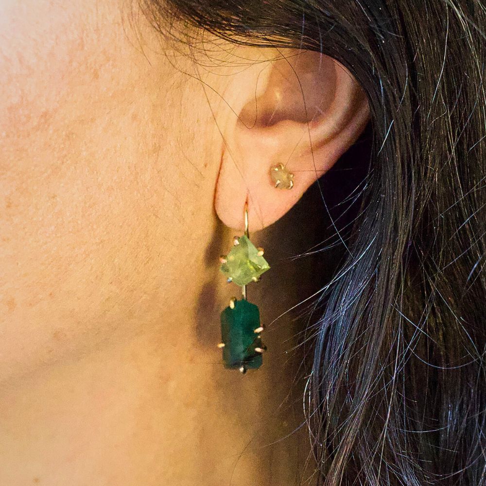 Peridot and Brazilian Emerald Day to NIght Earring Set