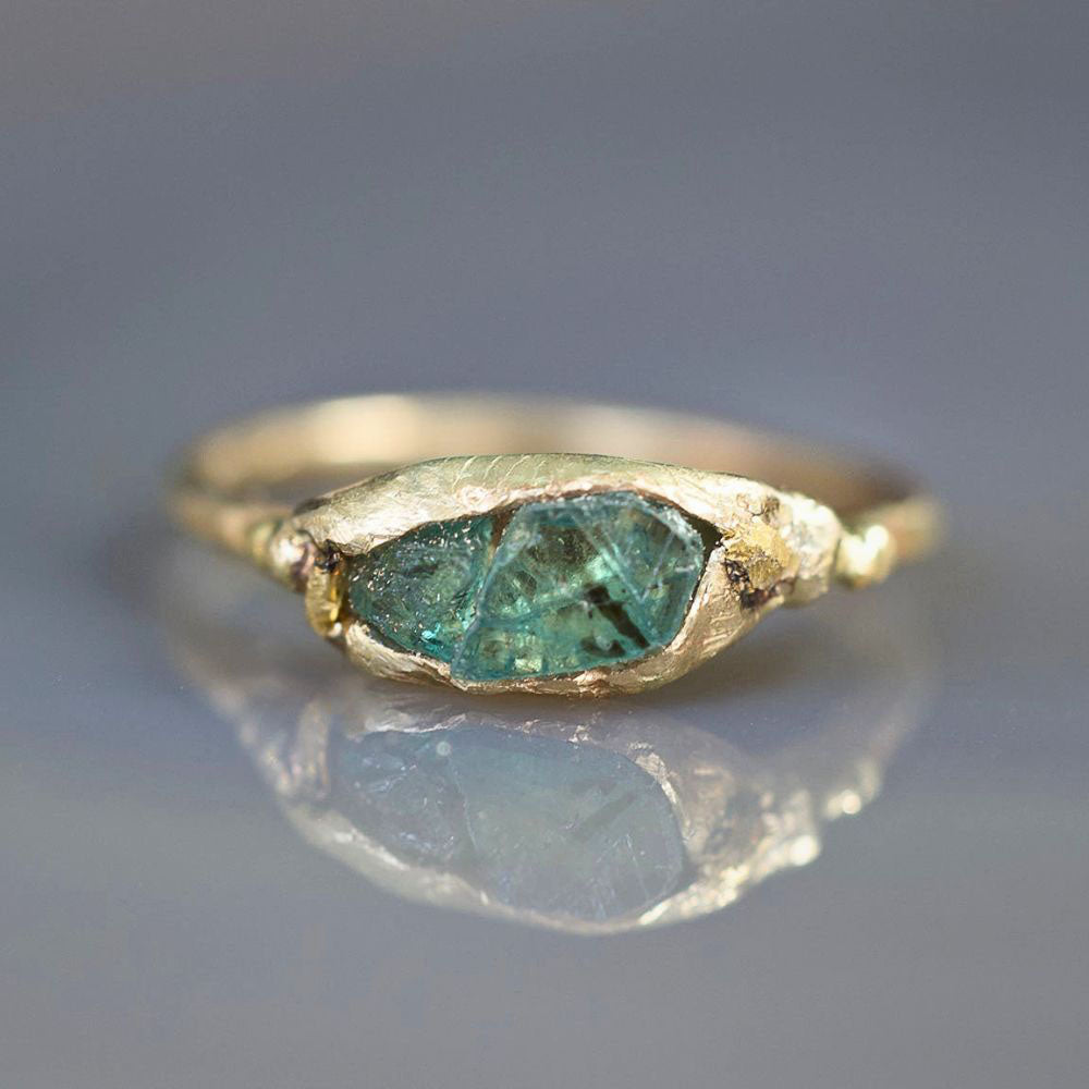 Alexandrite Band with a Yellow Gold Band - Mini