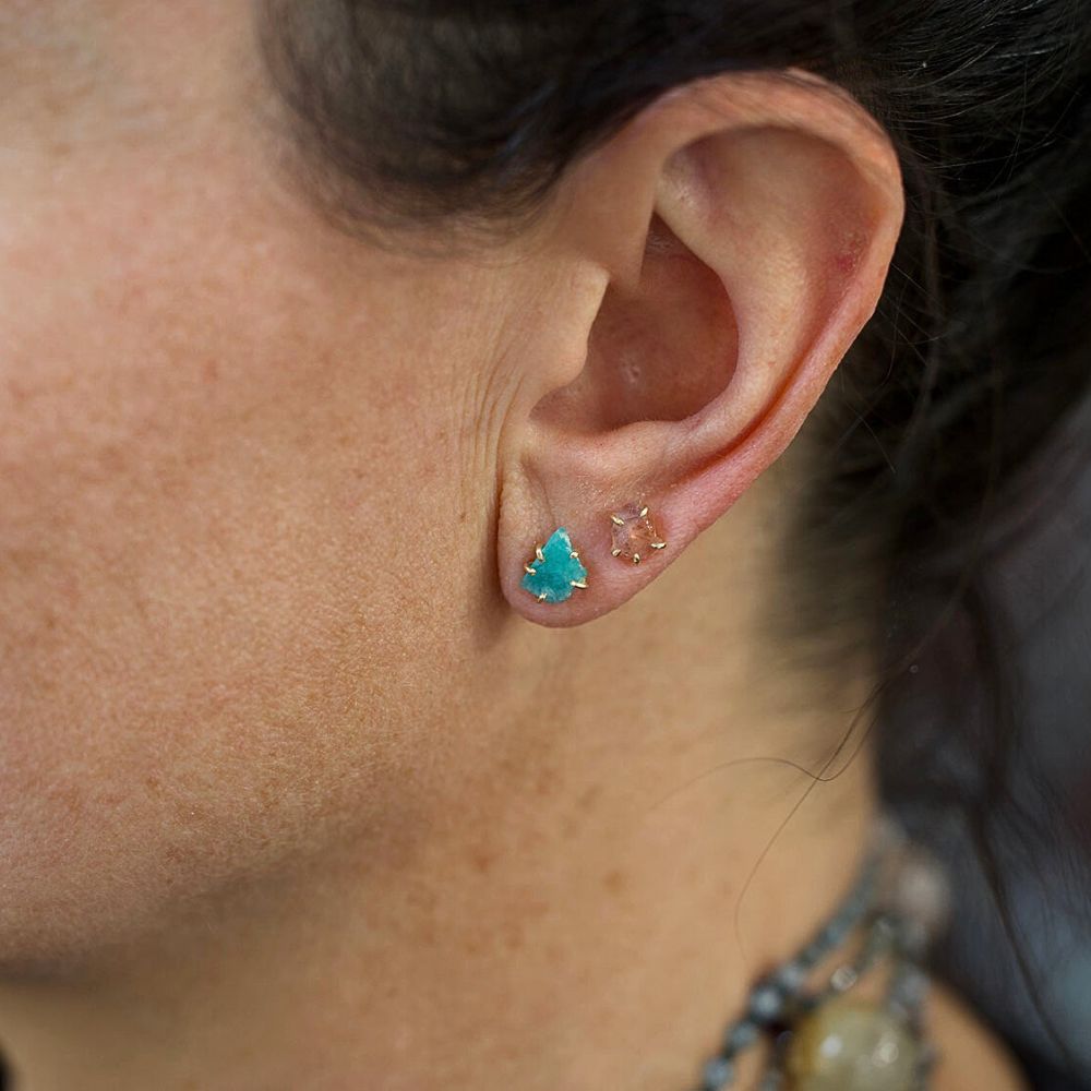 Amazonite Medium Stone Studs