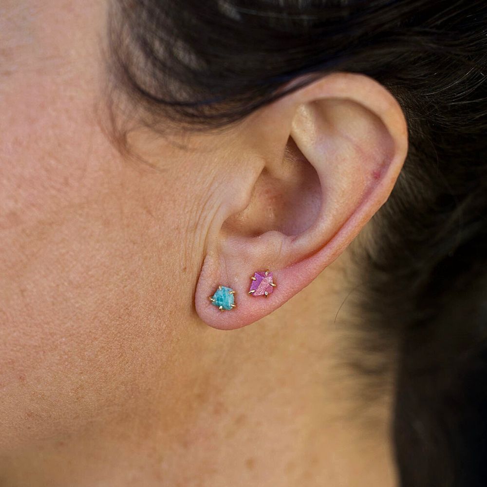 Amazonite Small Stone Single Stud