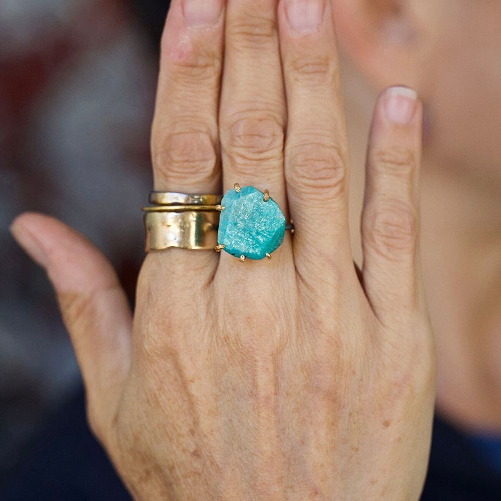 Amazonite Large Stone Ring