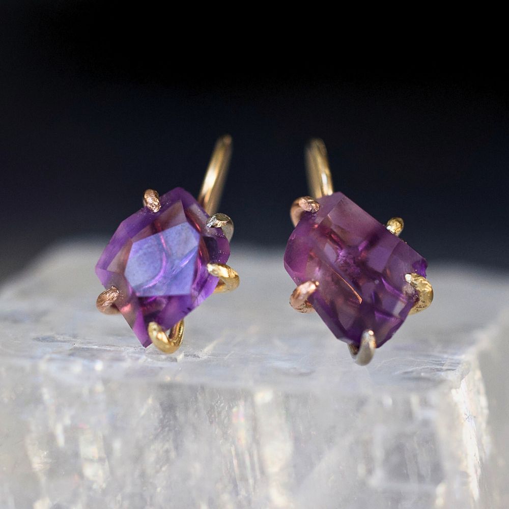 Amethyst Hook Earrings