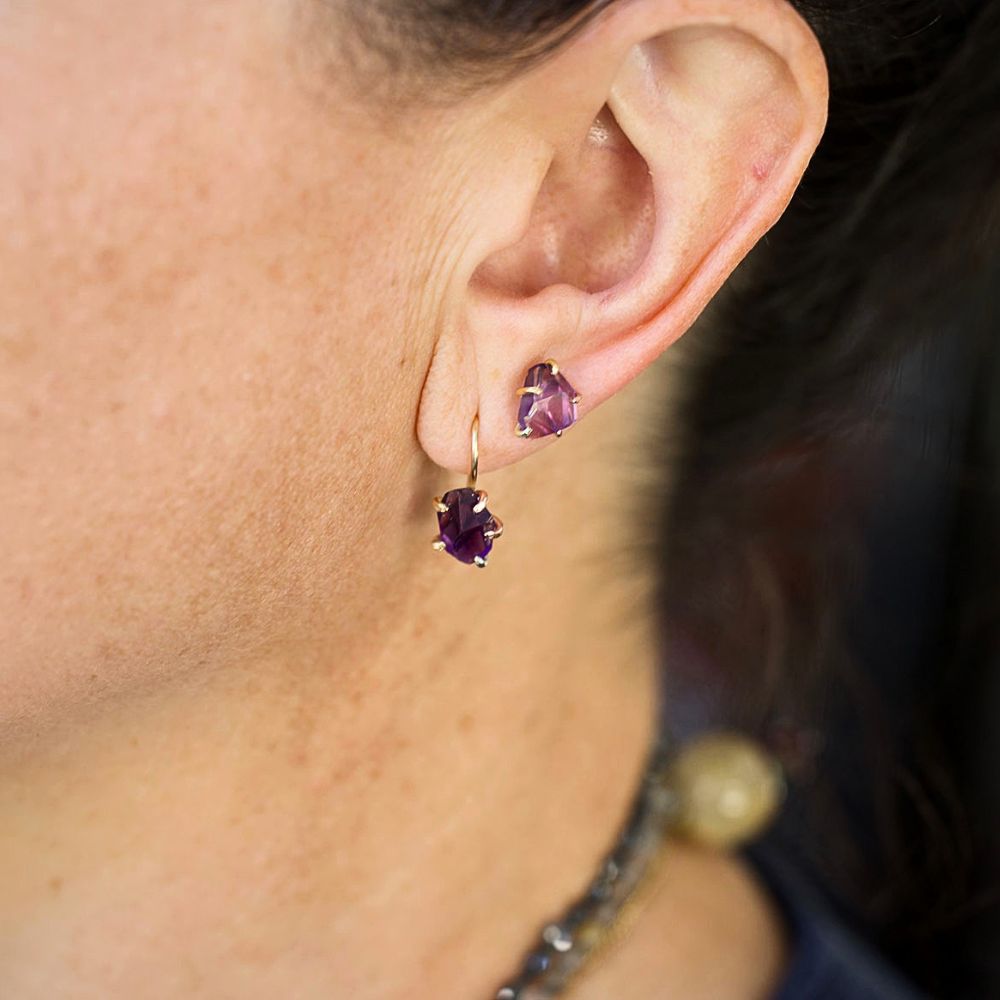 Amethyst Hook Earrings