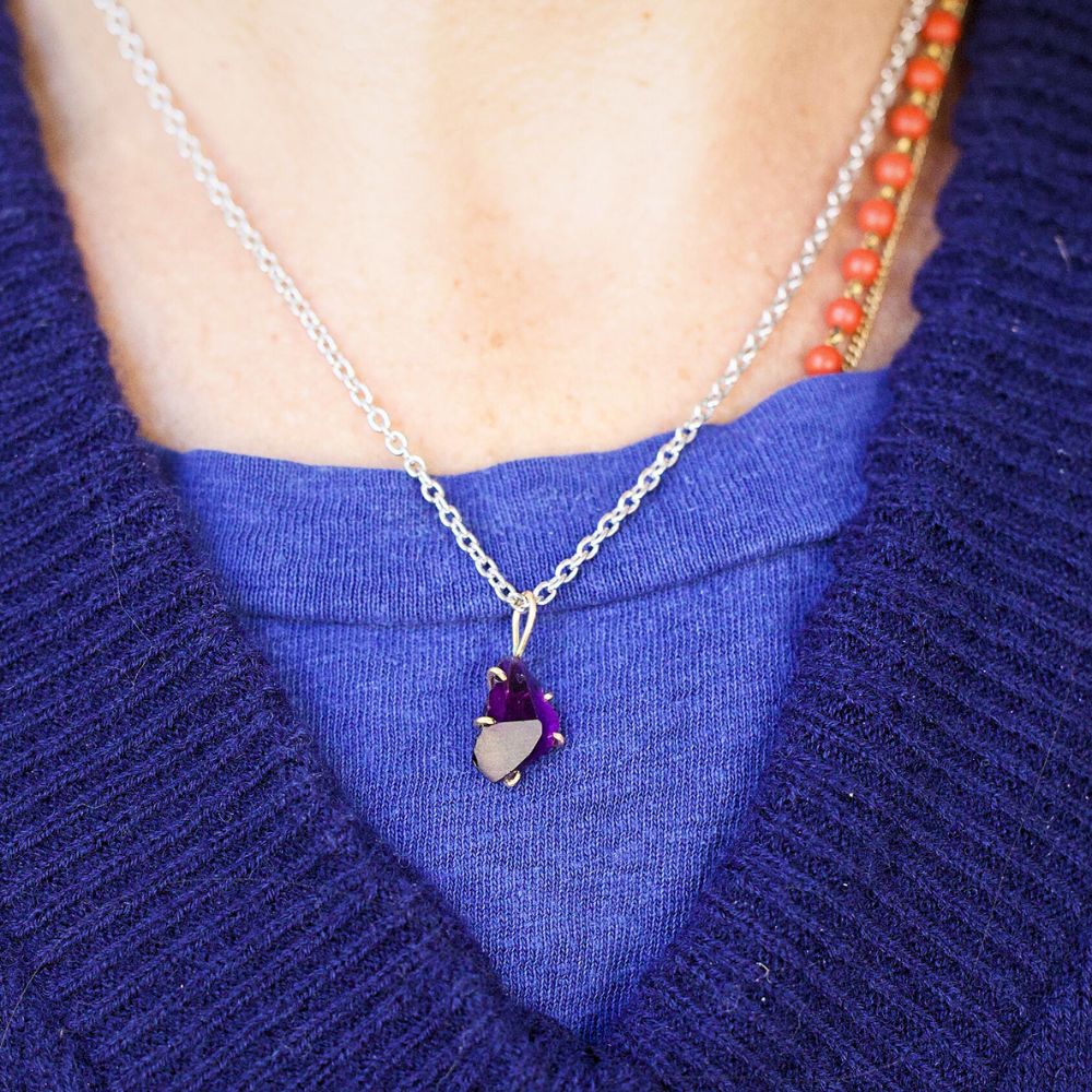 Amethyst Small Stone Pendant