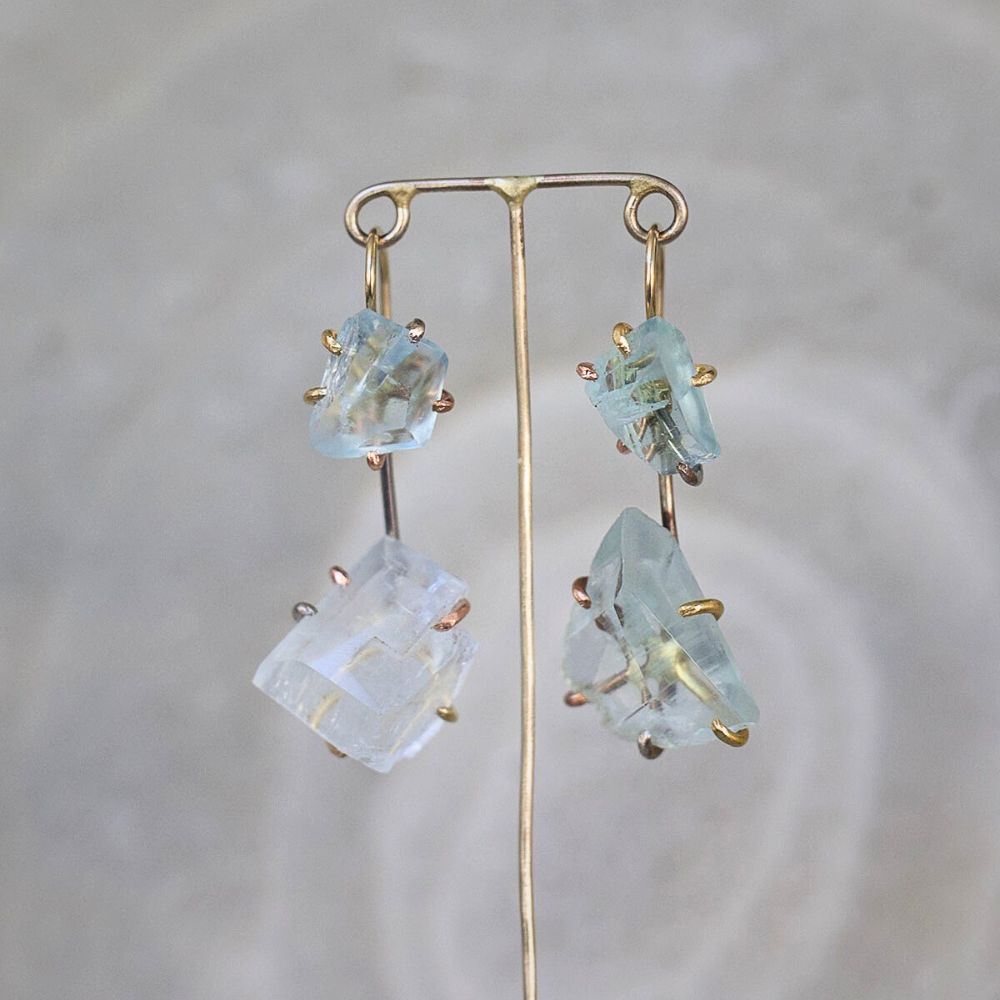 Aquamarine Day to Night Earring Set