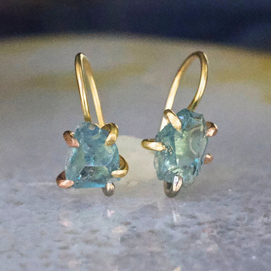 Aquamarine Petite Hook Earrings
