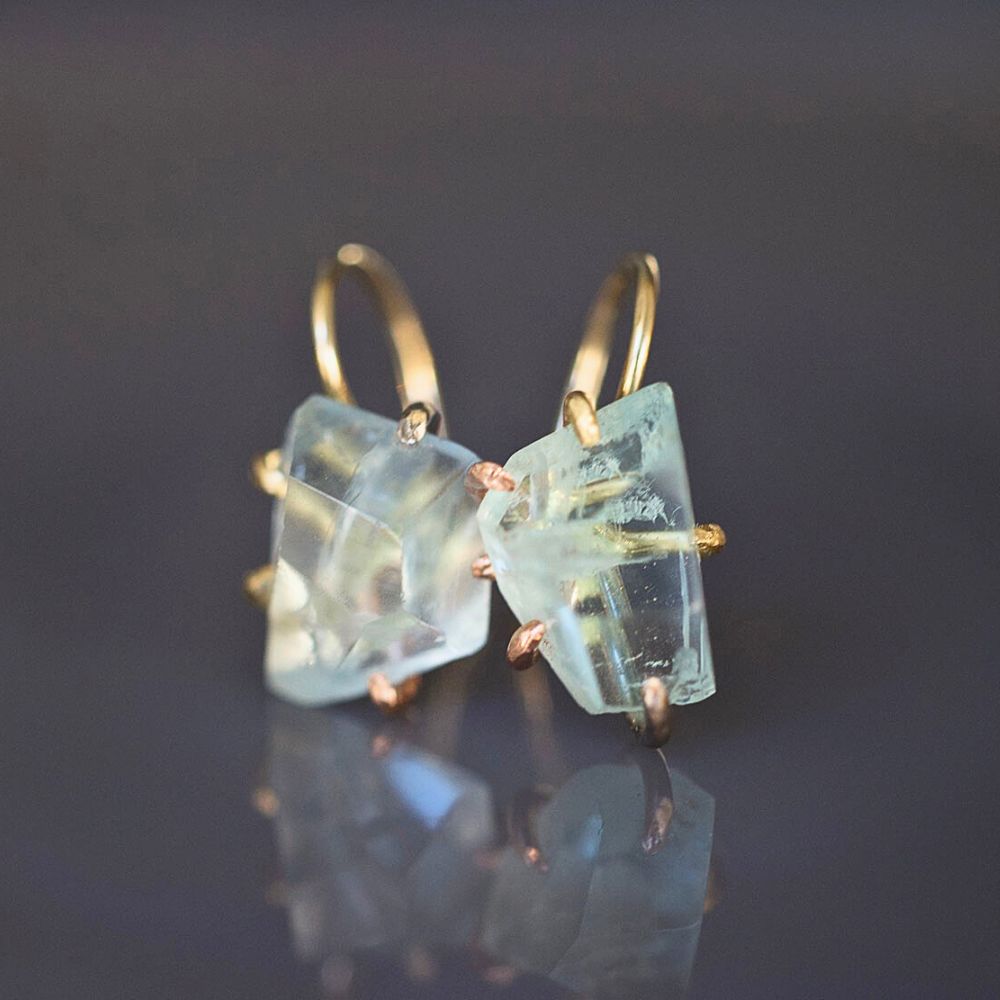 Aquamarine Hook Earrings