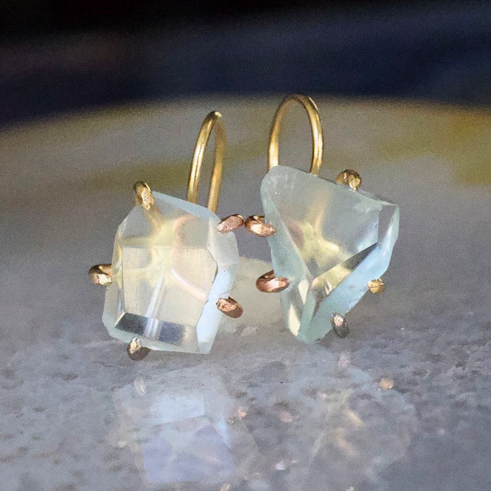 Aquamarine Hook Earrings