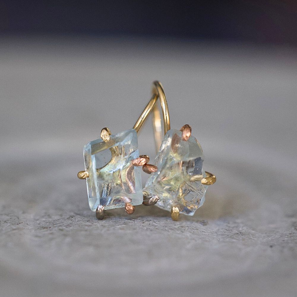 Aquamarine Hook Earrings