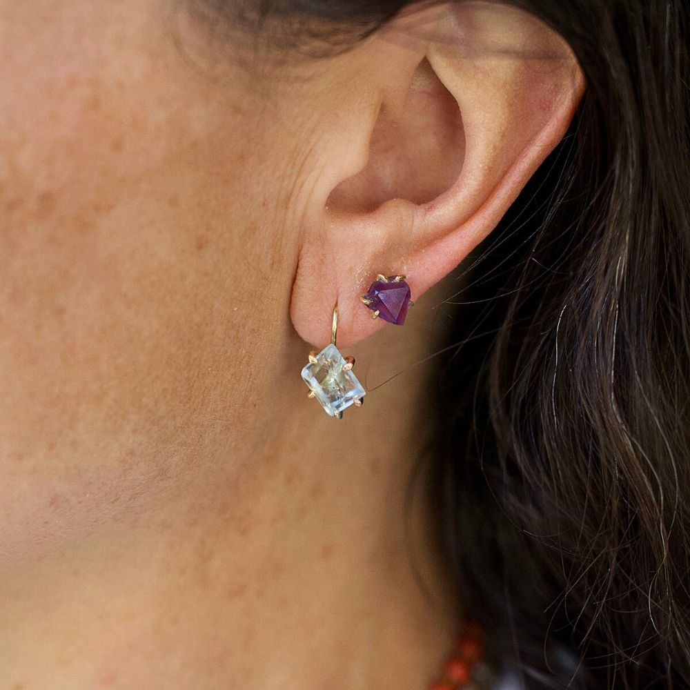 Aquamarine Hook Earrings