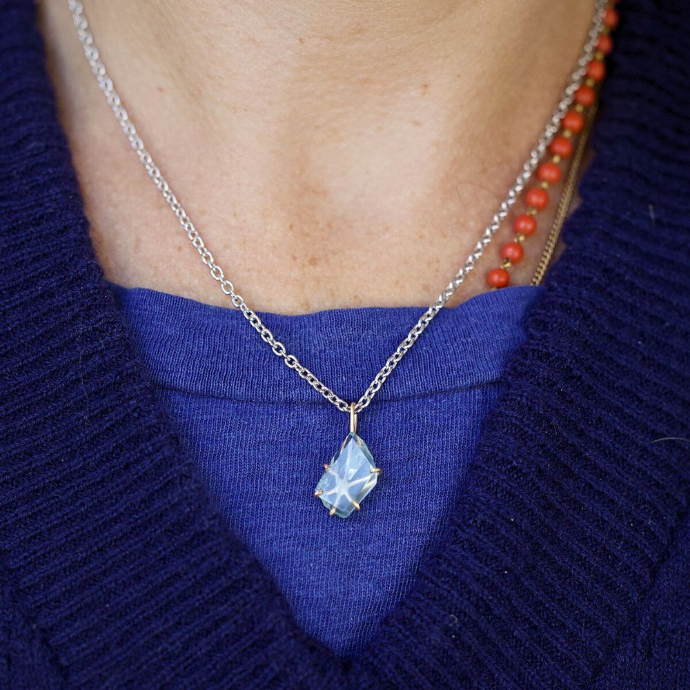Aquamarine Small Stone Pendant