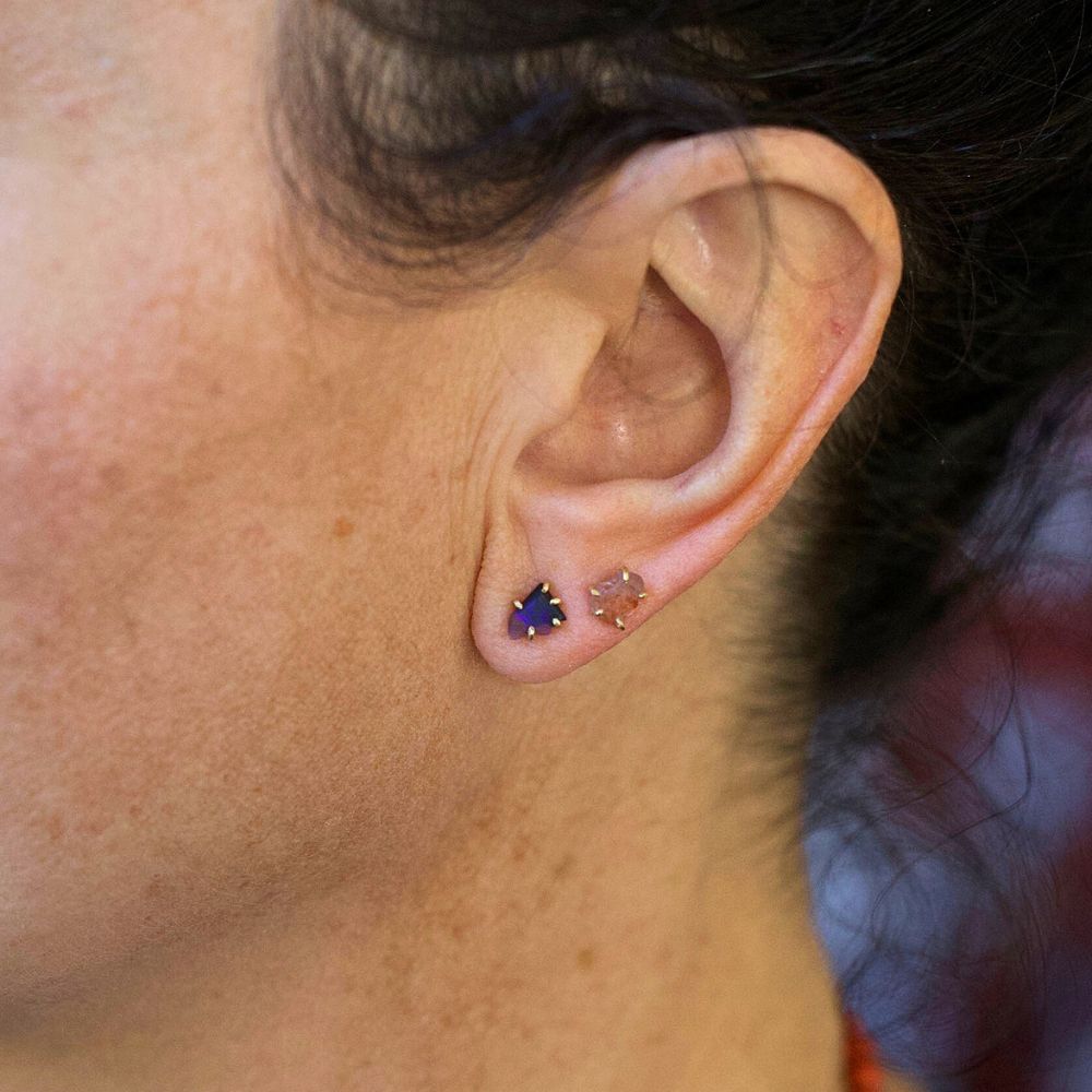 Australian Dark Opal Extra Small Stone Studs