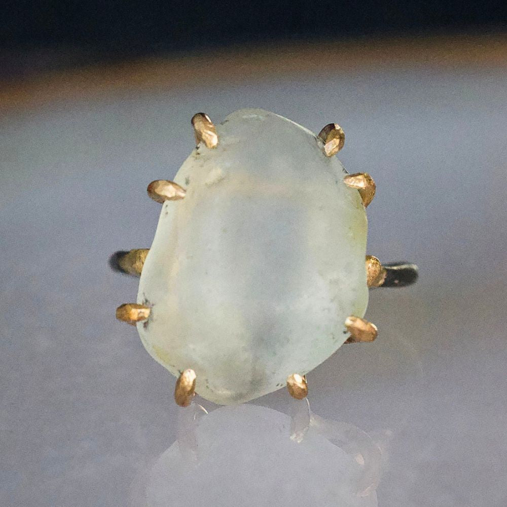 Natural Blue Topaz Large Stone Ring