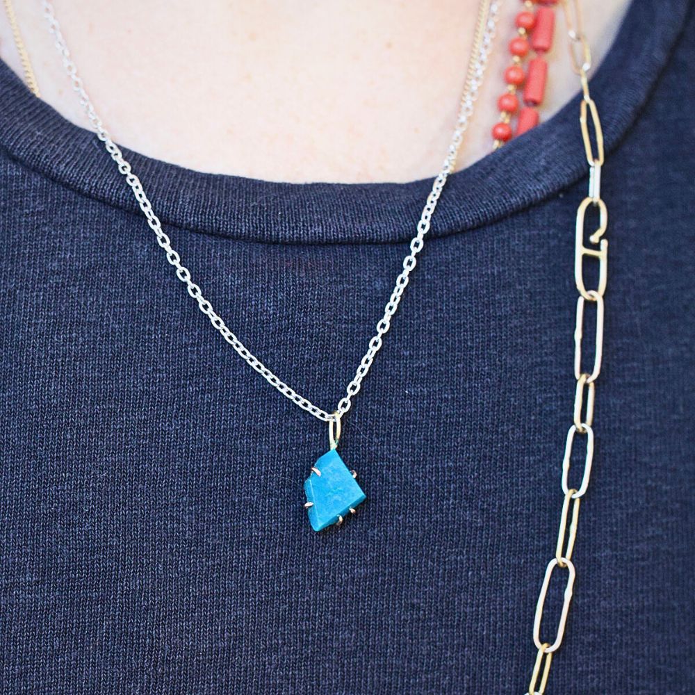 Arizona Turquoise Small Stone Pendant