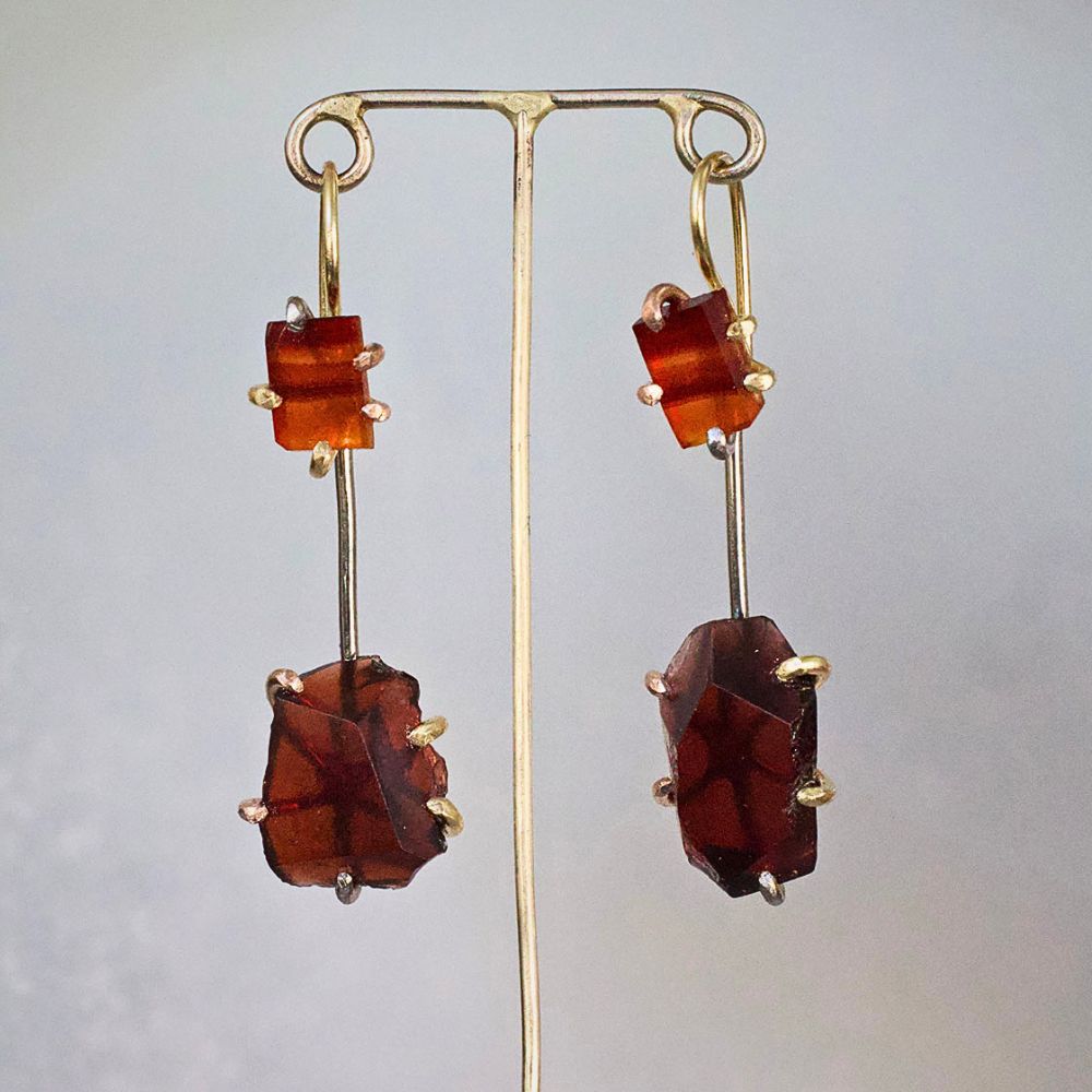 Carnelian and Garnet Day to Night Earrings