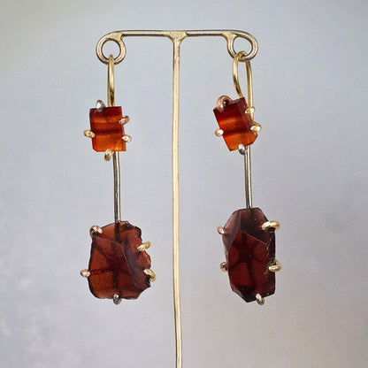 Carnelian and Garnet Day to Night Earrings