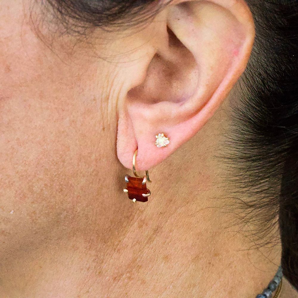 Carnelian Hook Earrings