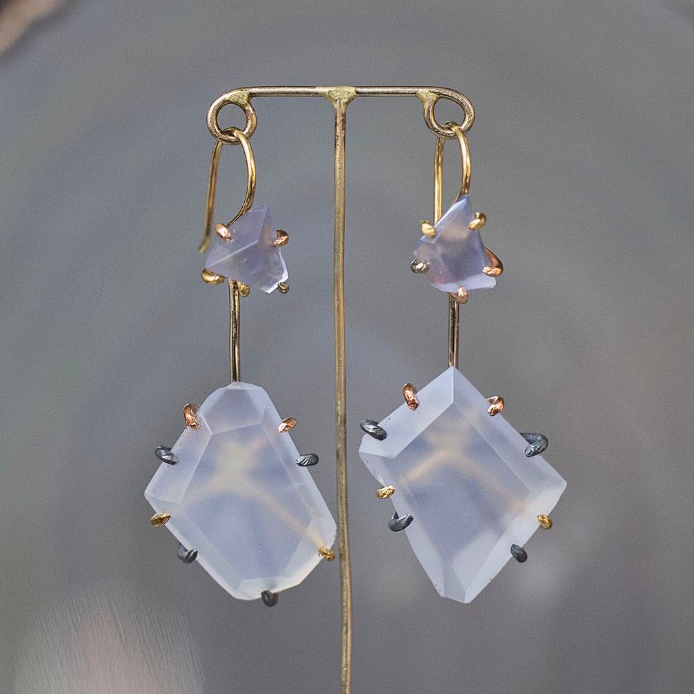 Chalcedony Day to Night Earring Set