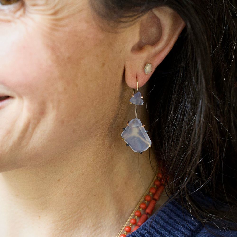 Chalcedony Day to Night Earring Set