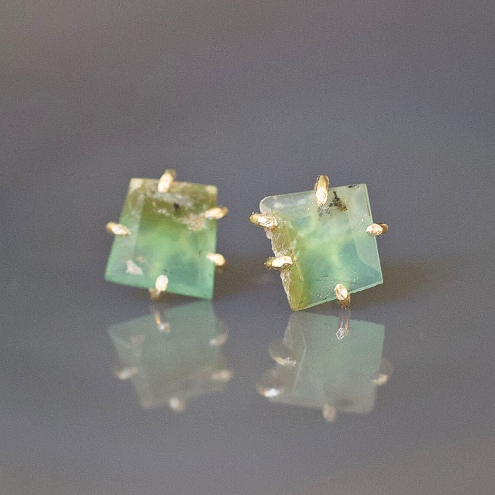 Chrysoprase Small Stone Studs