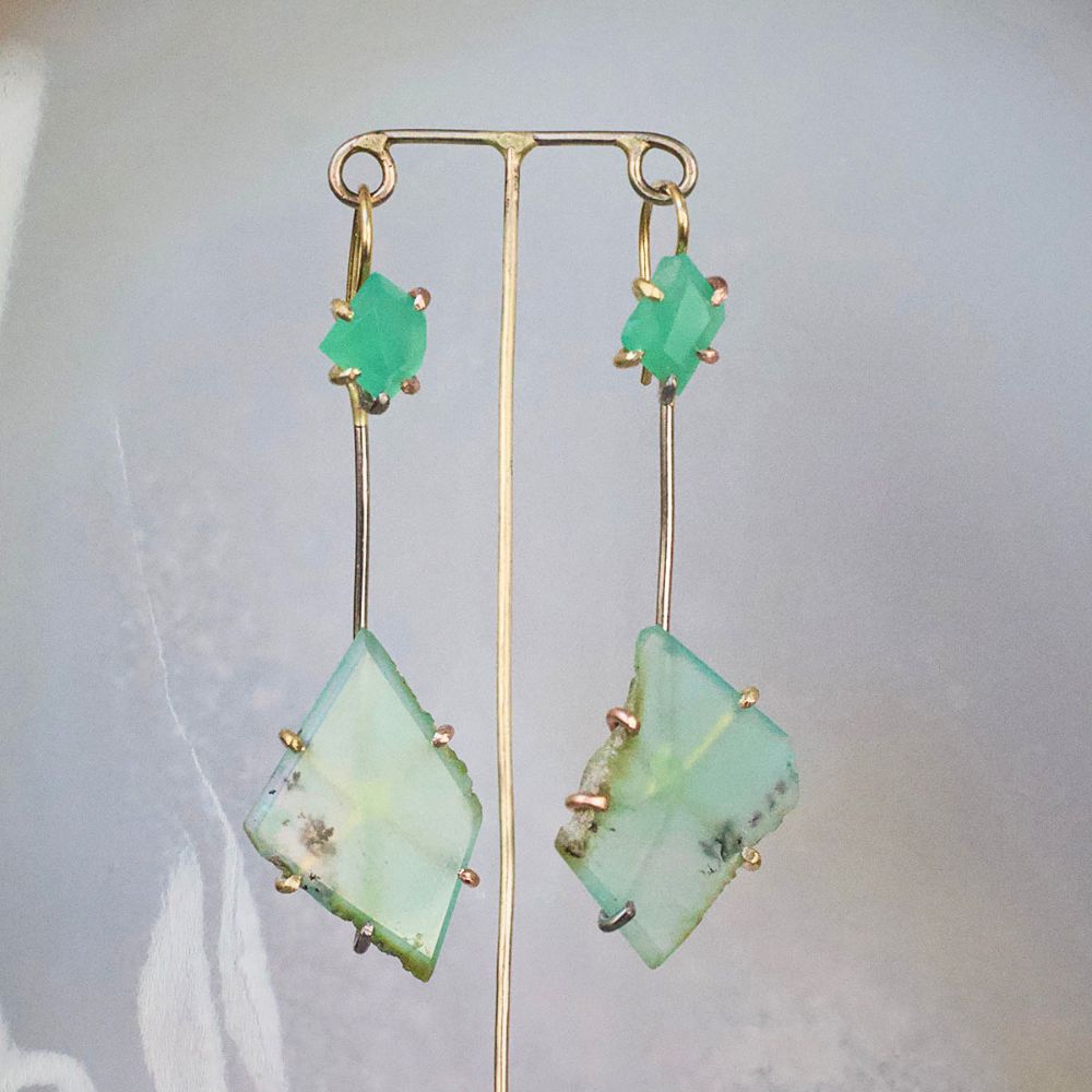 Chrysoprase Day to Night Earrings