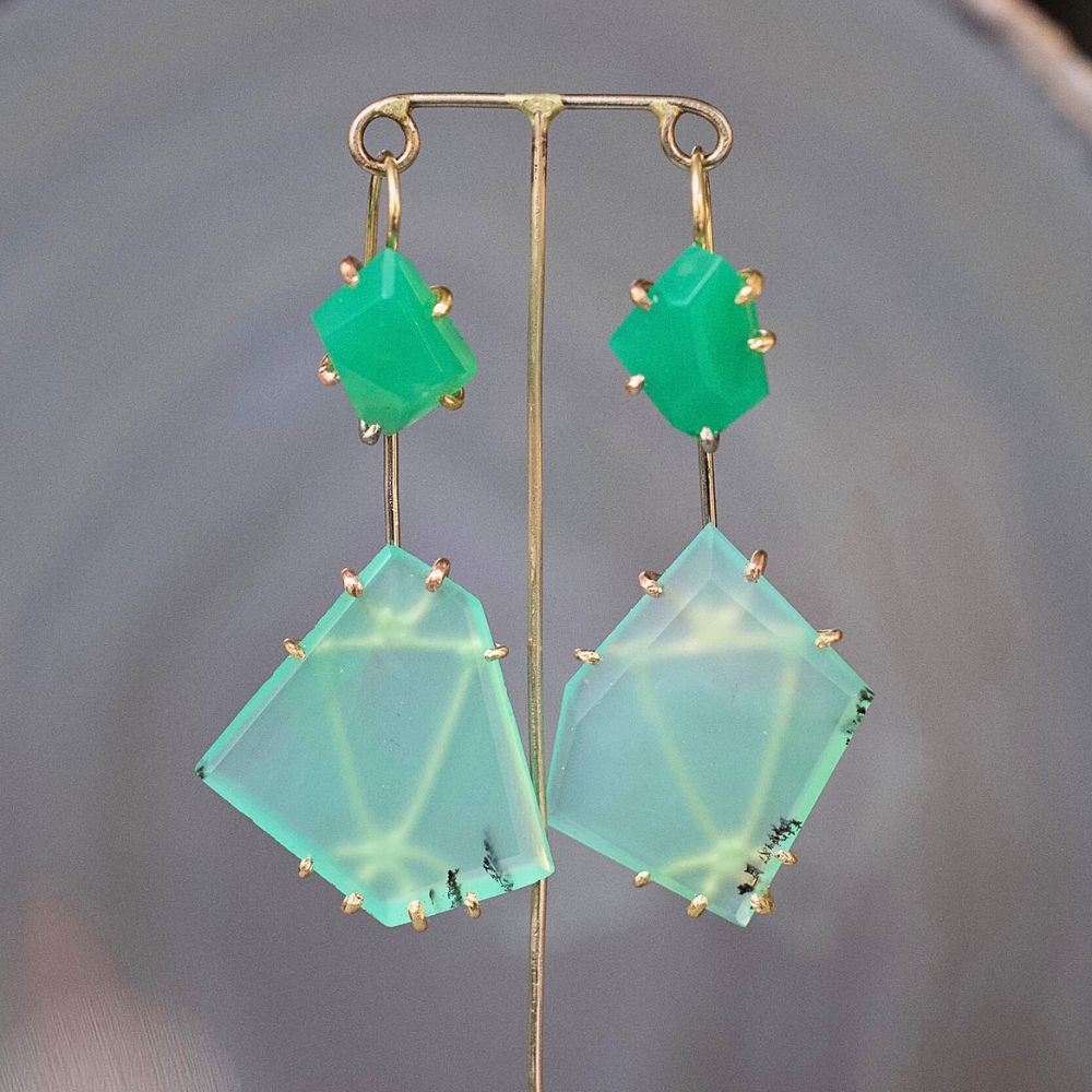 Chrysoprase Day to Night Earring Set