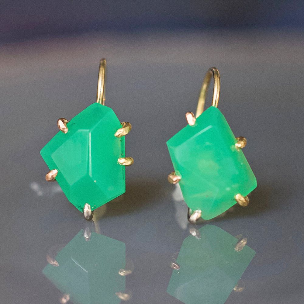 Chrysoprase Hook Earrings
