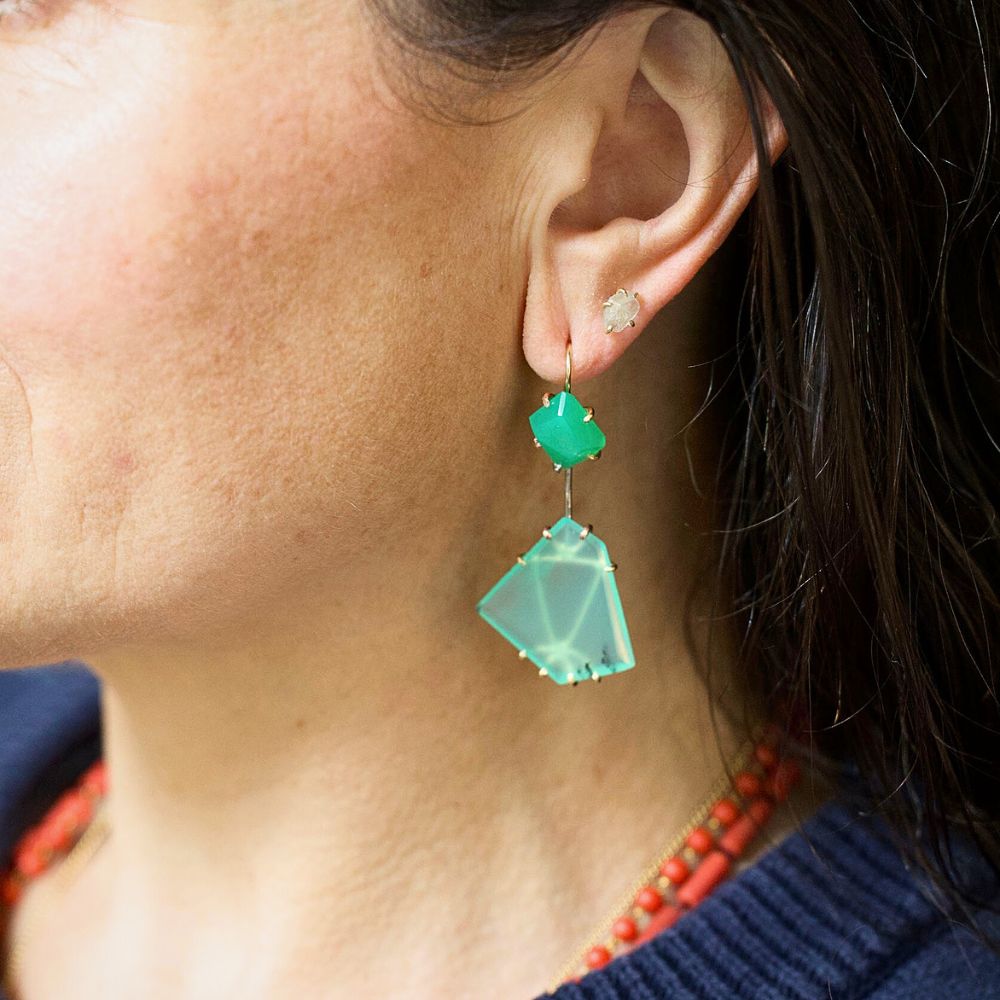 Chrysoprase Day to Night Earring Set