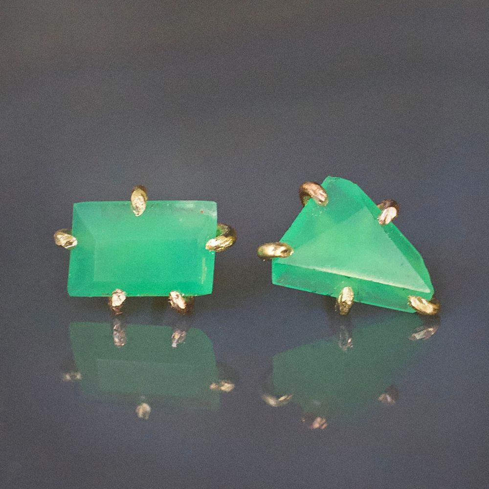 Chrysoprase Large Stone Studs