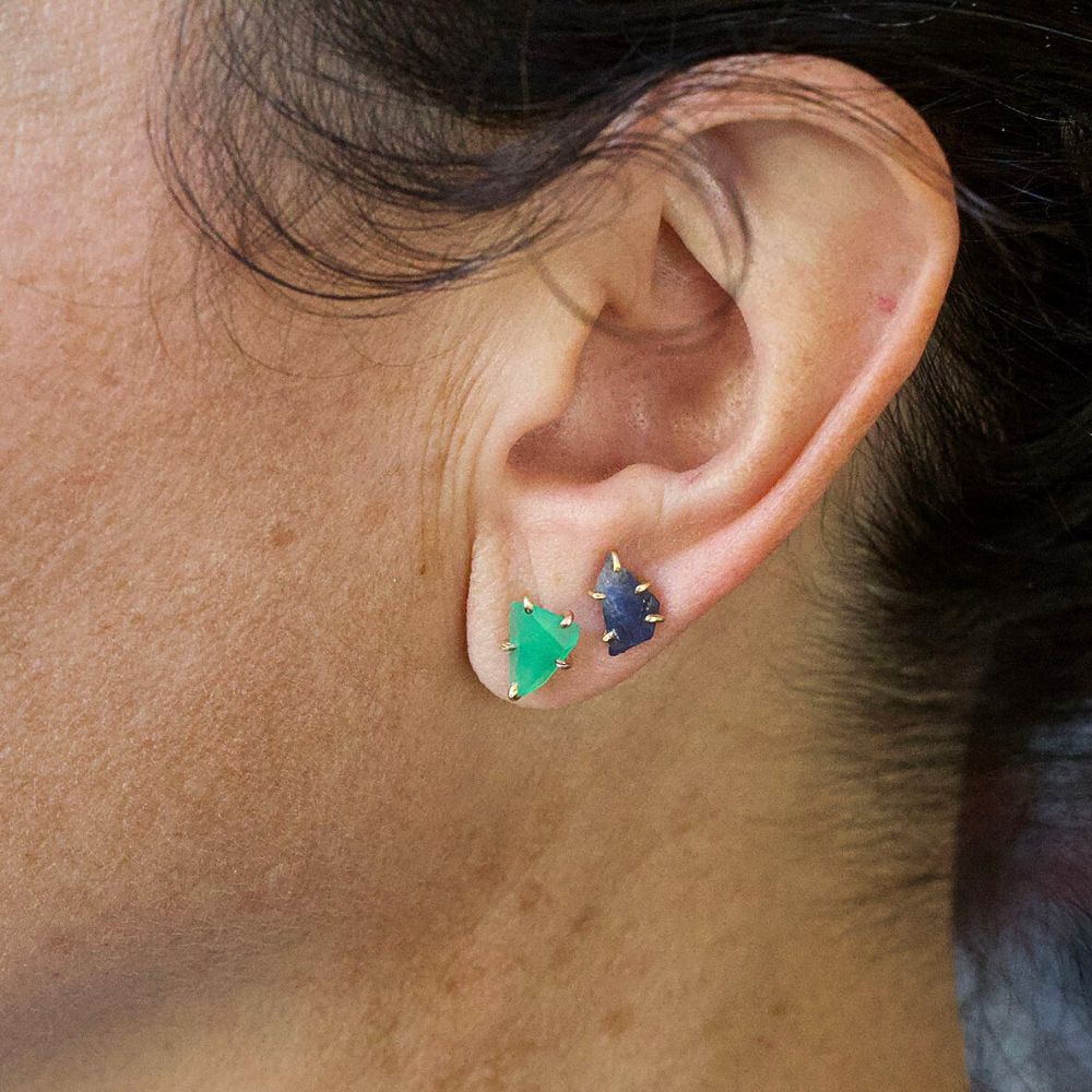 Chrysoprase Large Stone Studs