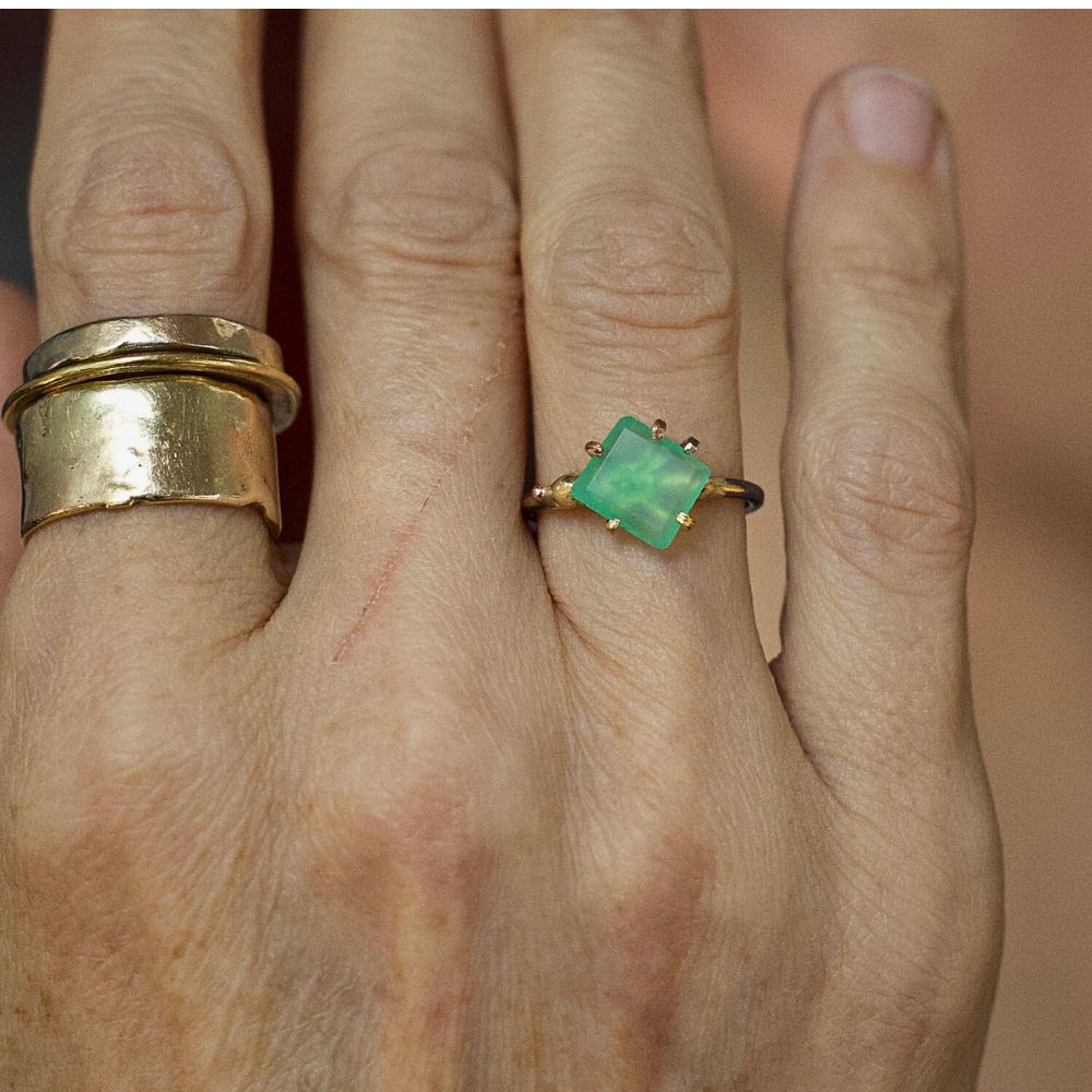 Chrysoprase Small Stone Ring