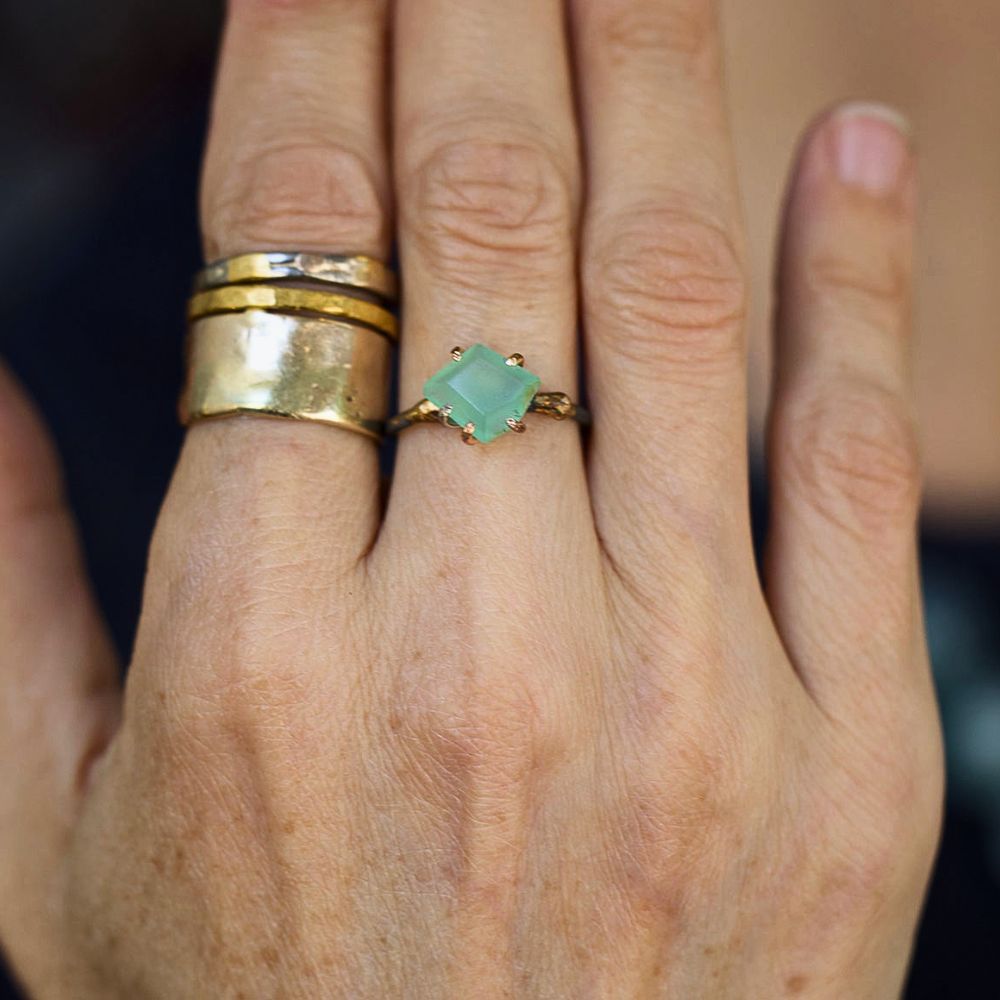 Chrysoprase Small Stone Ring