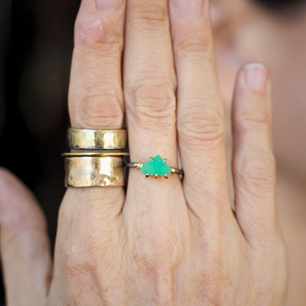 Chrysoprase Small Stone Ring