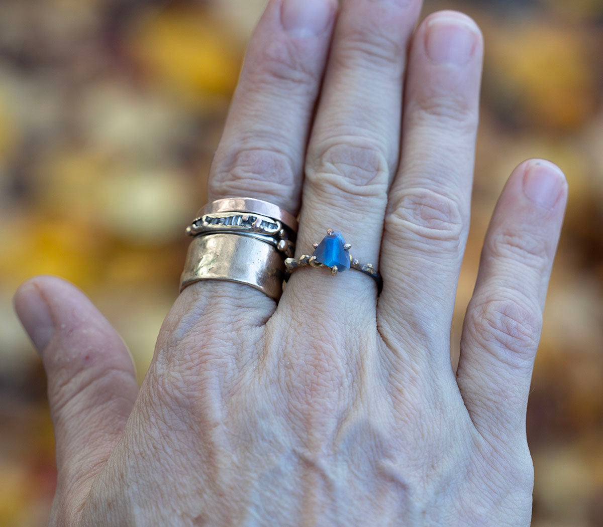 Australian Dark Opal Small Stone Ring