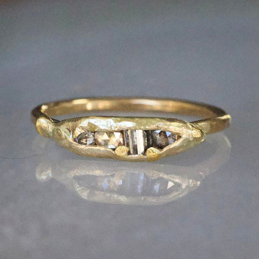 Mixed Diamond Band Mini with a Gold Band