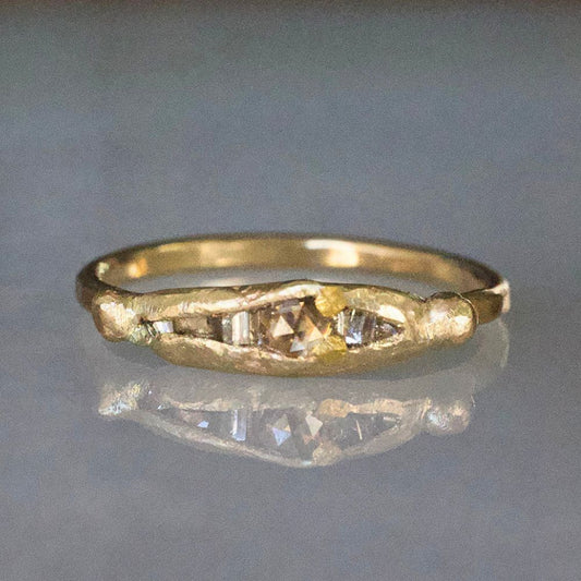 Mixed Diamond Band Mini with a Gold Band