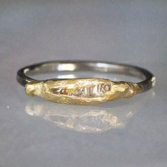 Mixed Diamond Band Mini with a Palladium Band