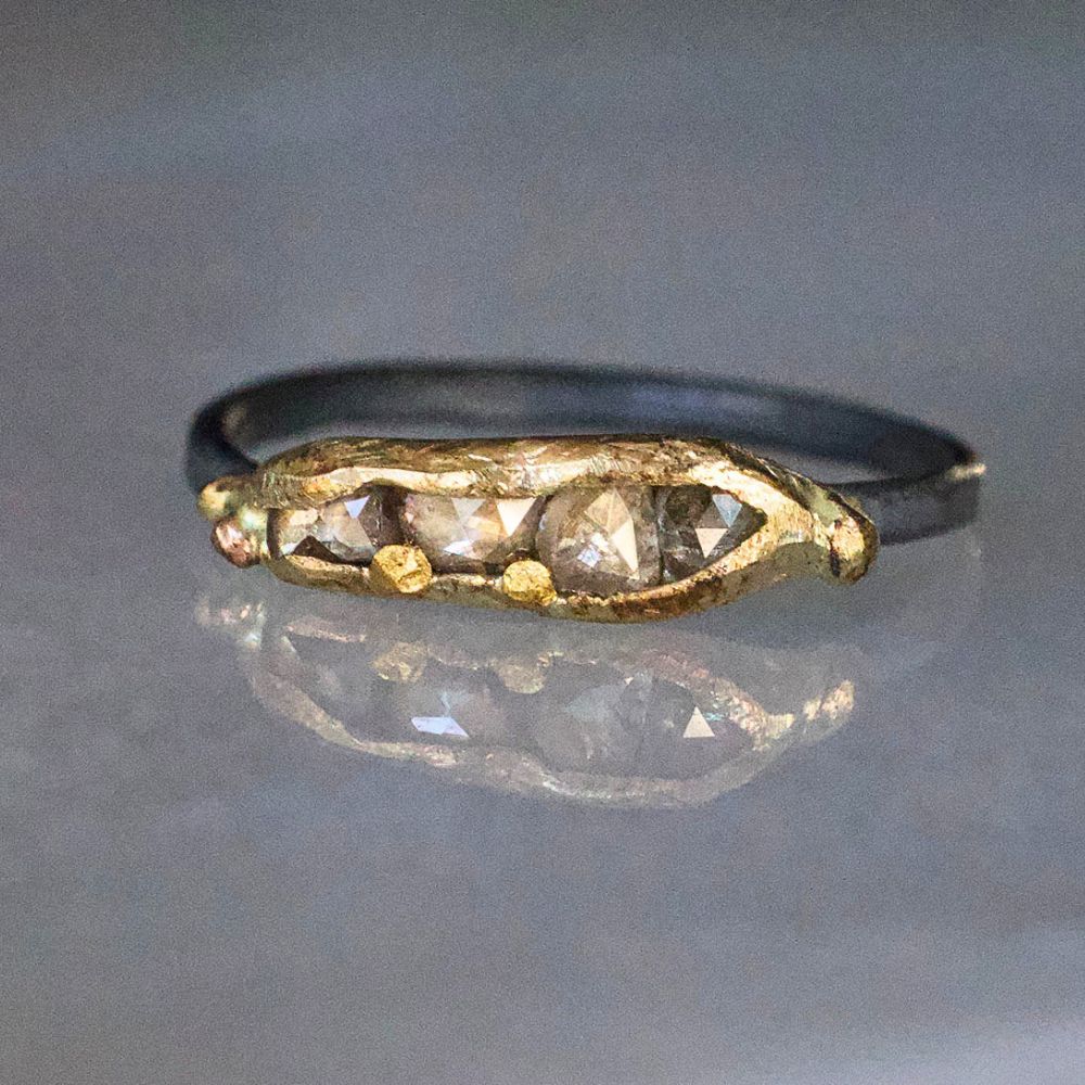Cognac Rose Cut Diamond Band Mini