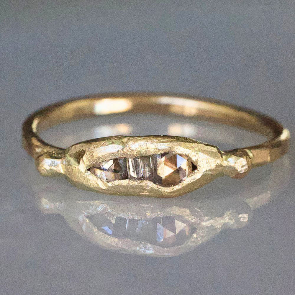 Mixed Diamond Band Mini with a Gold Band