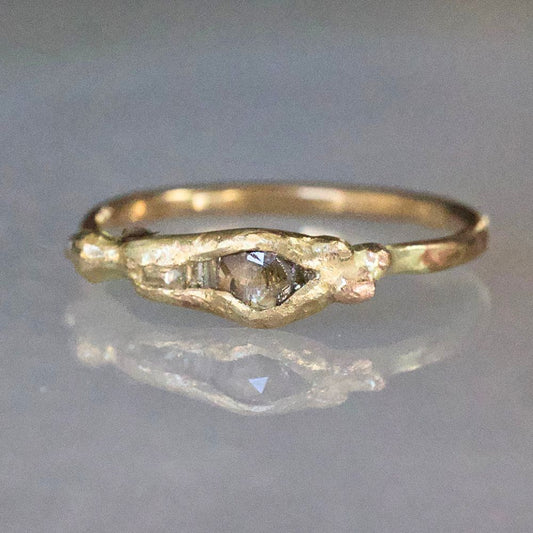 Mixed Diamond Band Mini with a Gold Band