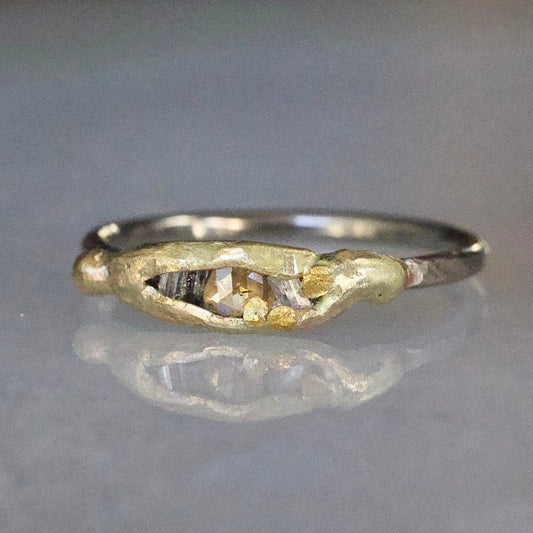 Mixed Diamond Band Mini with a Palladium Band