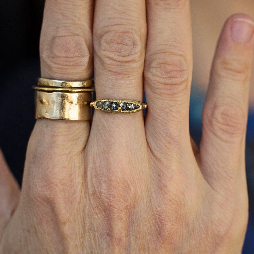 Cognac Rose Cut  Diamond Band