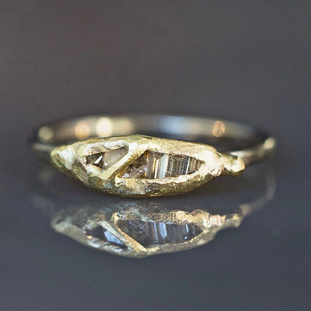 Kintsugi Mixed Diamond Band Mini on a Palladium Band