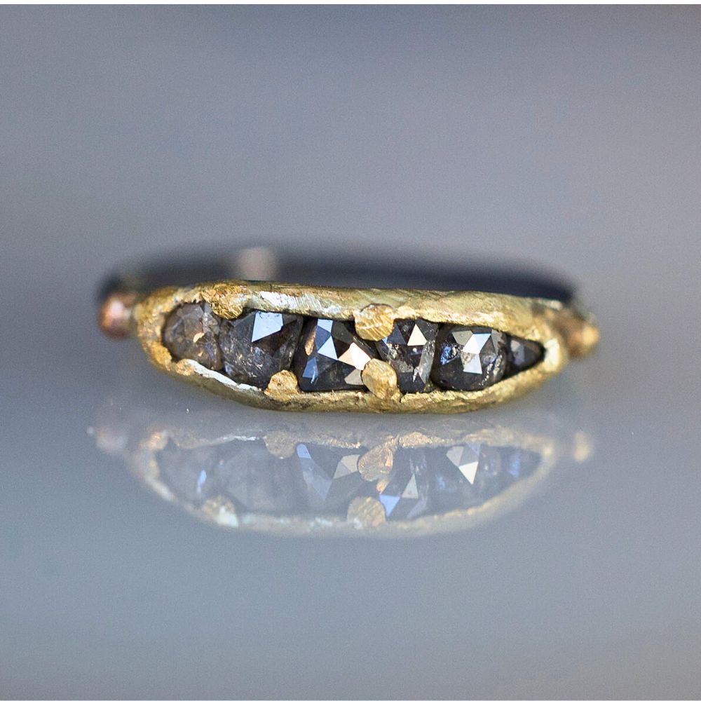 Cognac Rose Cut  Diamond Band