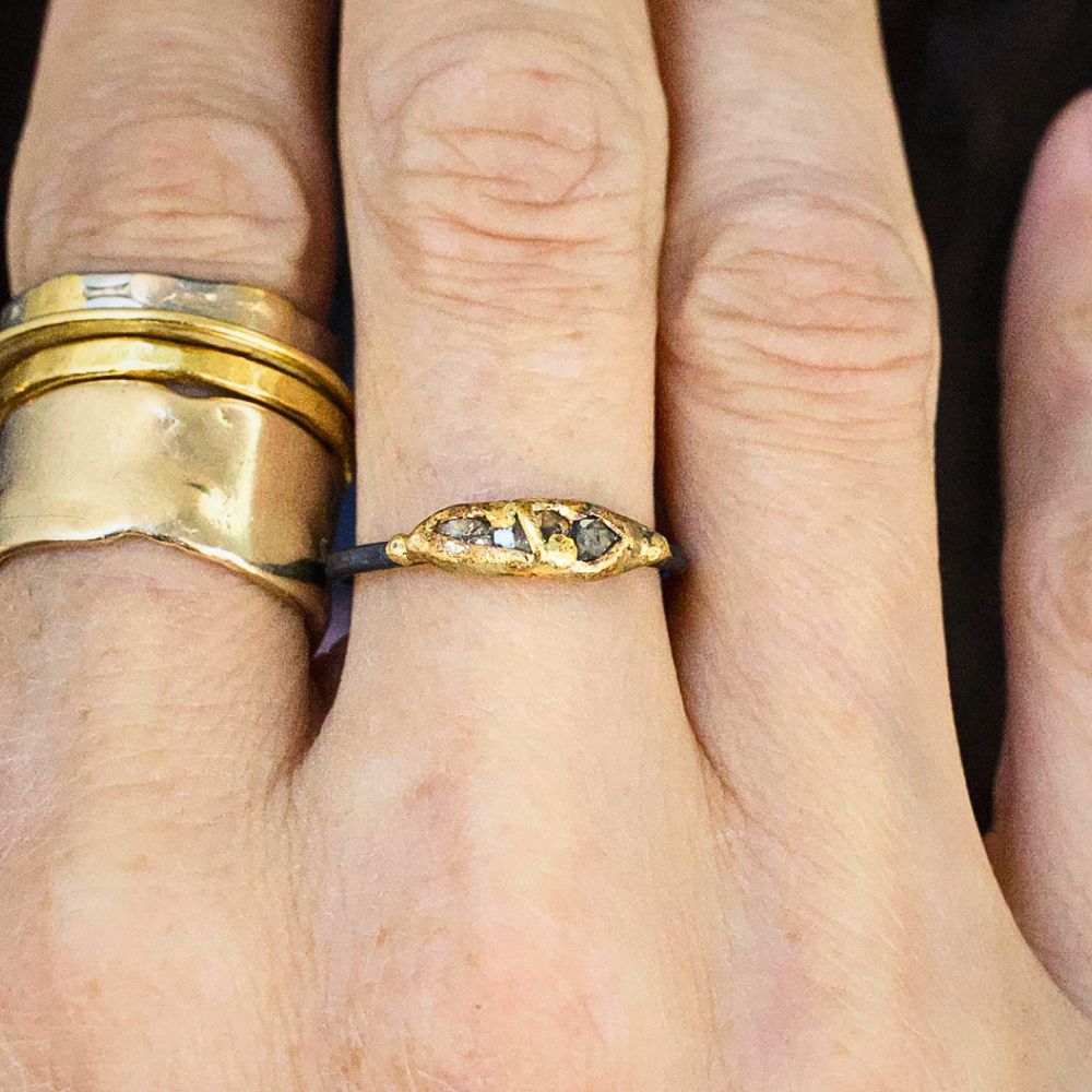 Cognac Rose Cut Diamond Band Mini